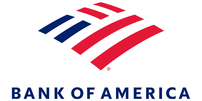 Blue and Red illustration representing the Bank of America Logo
